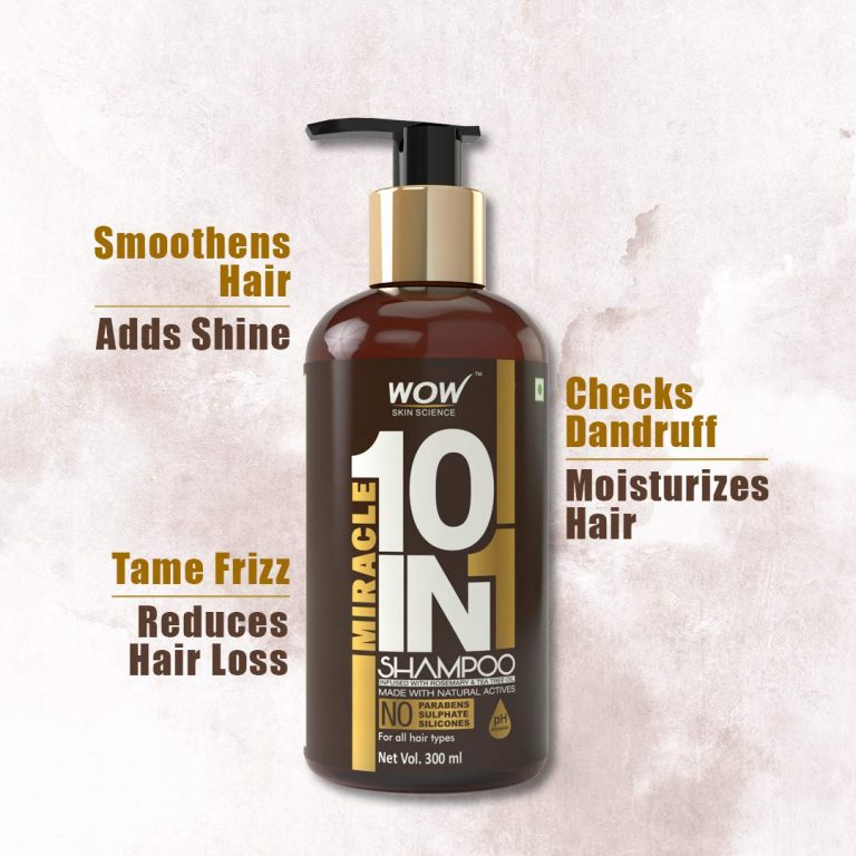 WOW Miracle 10 in 1 No Parabens & Sulphate Shampoo, 300 ml The MG Shop