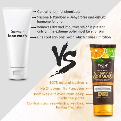 wow skin science brightening vitamin c face wash