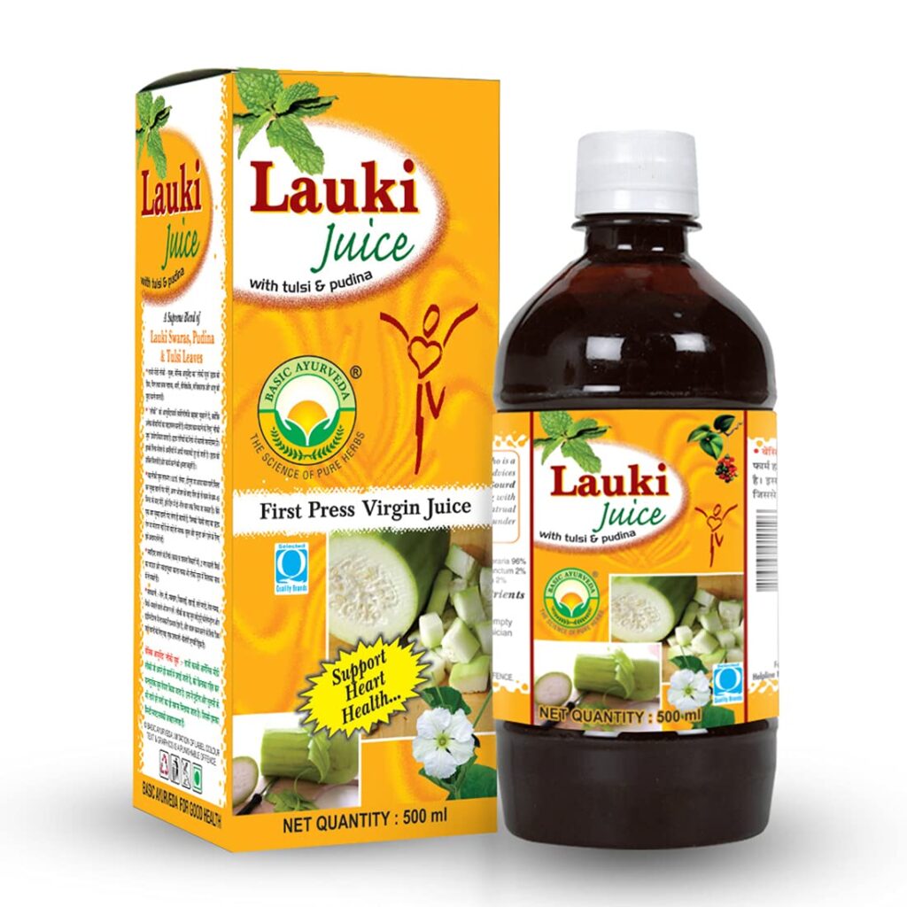 Basic Ayurveda Lauki Juice with Tulsi and Pudina 500 ml For Excess