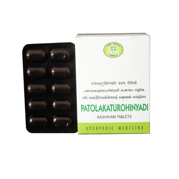 AVN AYURVEDA PATOLAKATUROHINYADI KASHAYAM TABLETS - 120 NOS For jaundice, psoriasis, allergic dermatitis