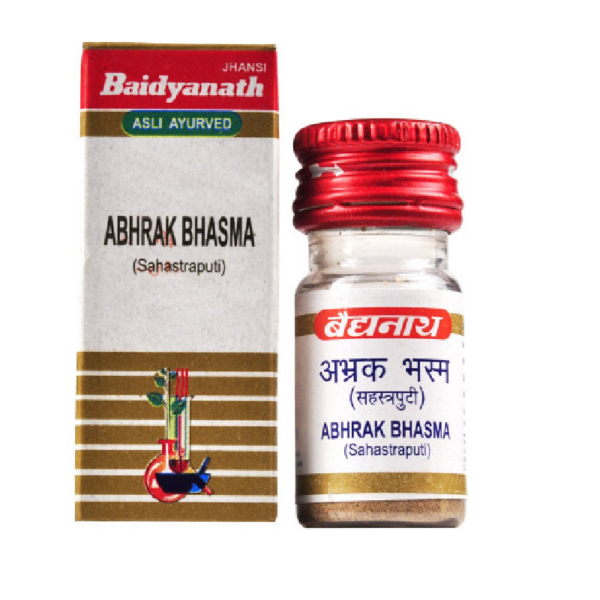 Baidyanath Abhrak Bhasm (Sahastraputi) (1g) for Respiratory Problems, Asthma, Bronchitis, Urinary Disorders, diabetes, impotency