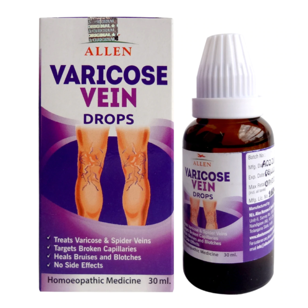 Allen Varicose Vein Drop (30 ml) For varicose veins and spider veins, swelling and bruises, numbing the pain
