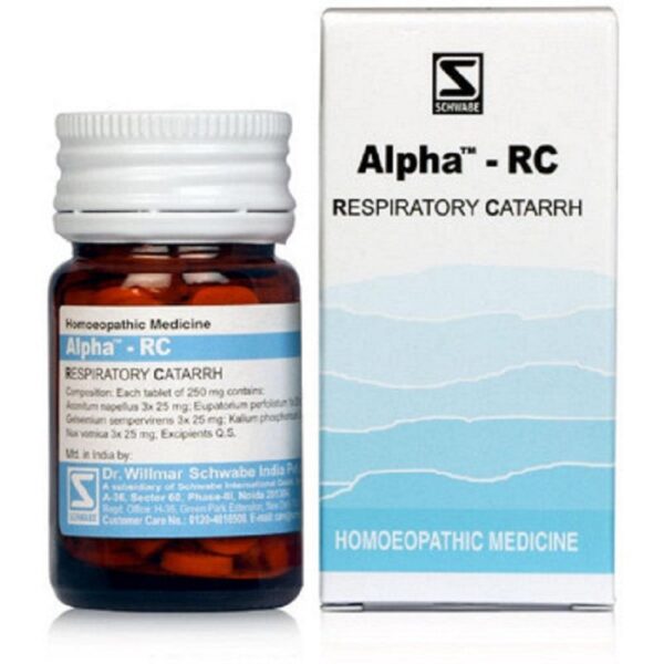 Dr Willmar Schwabe India Homoeopathic Alpha RC (Respiratory Catarrh) (20gm) Tablets for headache cough fever