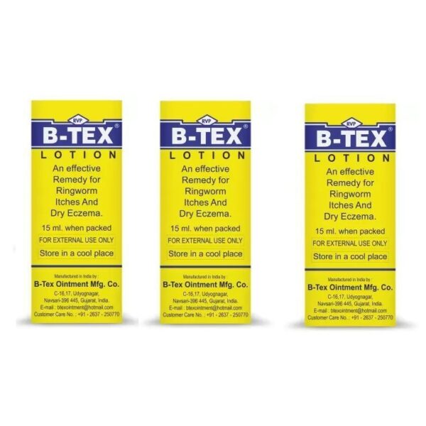 B- TEX Lotion for Ringworm and Itches, Eczema 15ml x 3 For eczema, ringworm, itches
