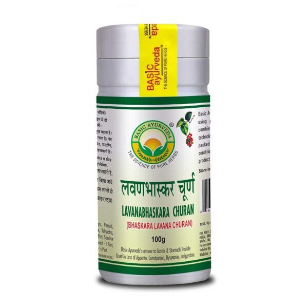Basic Ayurveda Lavan Bhaskar Churna 100g For hyperacidity, stomach ulcer, constipation, indigestion