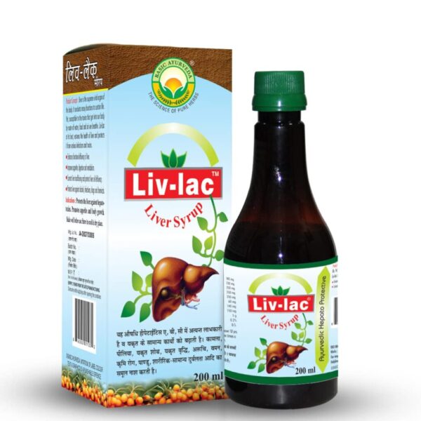 BASIC AYURVEDA Liv- Lac Liver Syrup 200 Ml For liver functioning, digestion, metabolism
