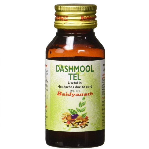 Baidyanath Dashmool Tel - 50 ml For earaches, otorrhea, nose and throat infections, unilateral headaches, sinusitis and migraines