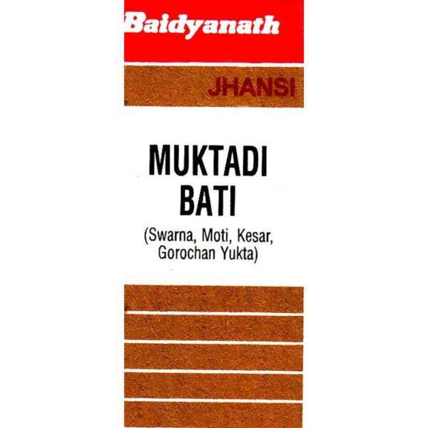 Baidyanath Muktadi Bati (Swarna Moti Kesar Yukta) (10tab) For Calcium Deficiency, Gas and Flatulence In Children, Fever In The Children