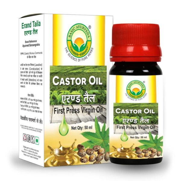 Basic Ayurveda Castor Oil | 50 ml For constipation, wounds, moisturize skin
