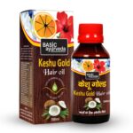 Basic Ayurveda Keshu Gold Hair Oil 100ml For hairfall, soft and shiny hair, strengthen hair