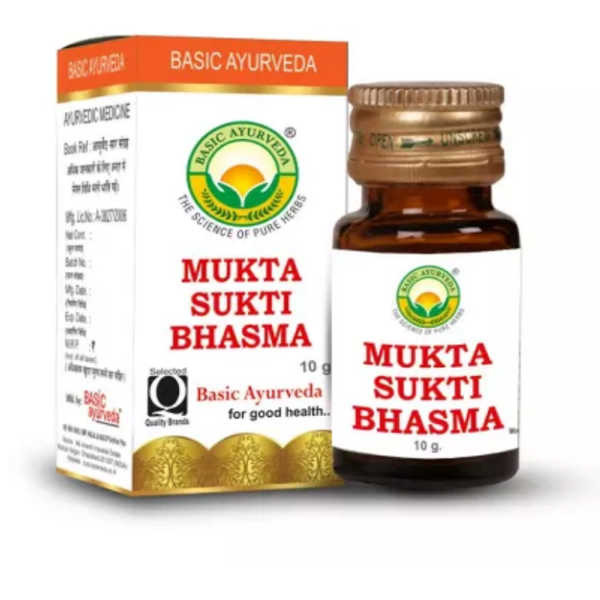 Basic Ayurveda Muktashukti Bhasma 10g For digestive issues, flatulence and bloating, constipation