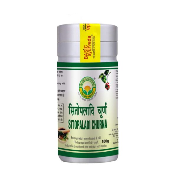 Basic Ayurveda Sitopaladi Churna - 100 gm For cough, cold and fever, abdominal pain, respiratory infections