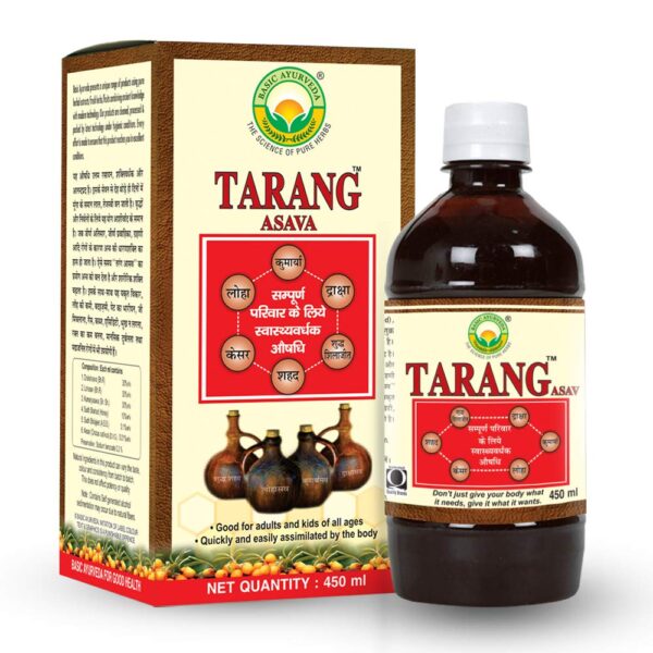 Basic Ayurveda Tarang Asav 450 ml For immunity, appetite, respiratory, cardiac, anemia, stomach, liver, mind health