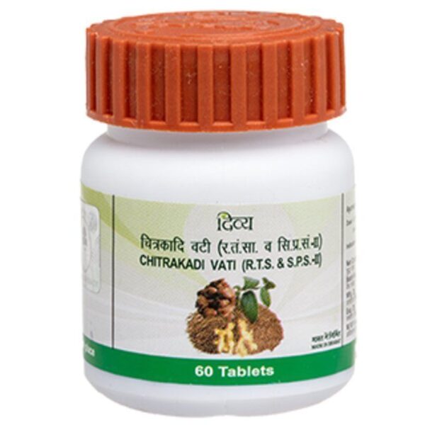 PATANJALI DIVYA AYURVEDIC MEDICINE CHITRAKADI VATI 20GM - 60 TABLET, loss of appetite, indigestion, flatulence