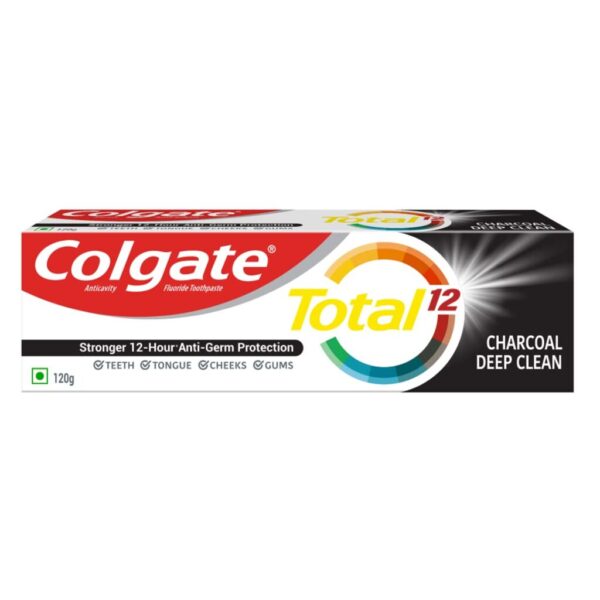 Colgate Total Whole Mouth Health, Antibacterial Toothpaste, 120gm (Charcoal Deep Clean)