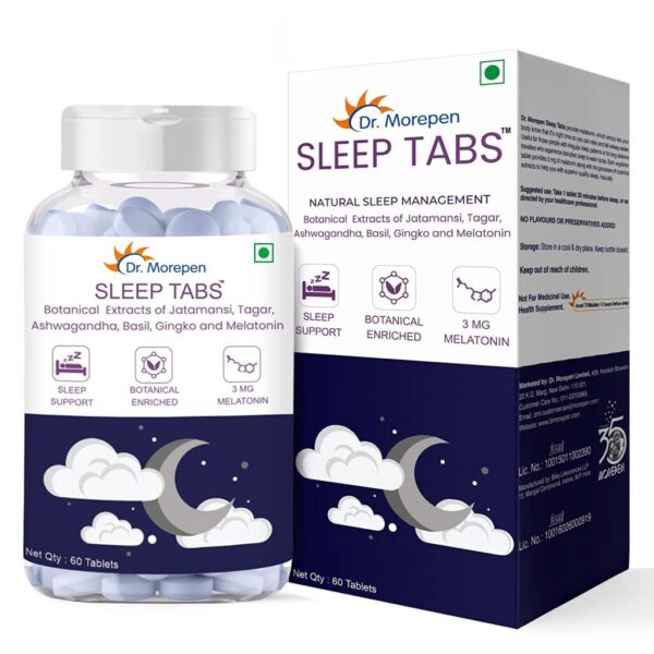 DR. MOREPEN Sleep Tabs 60 Veg Tablets For relaxed and deep sleep, Better Sleep Cycle