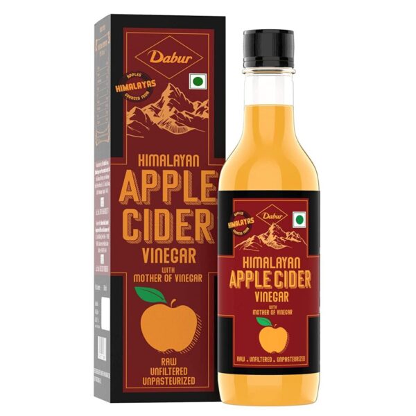 Dabur Himalayan Apple Cider Vinegar with Mother of Vinegar - 500ml For sore throat and bad breath