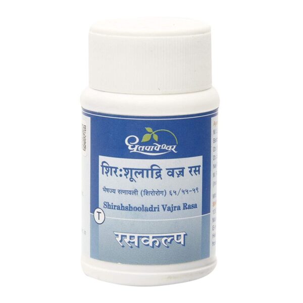 Dhootapapeshwar Shirshooladri Vajra Rasa 60 tablet for Mental stress, Headache