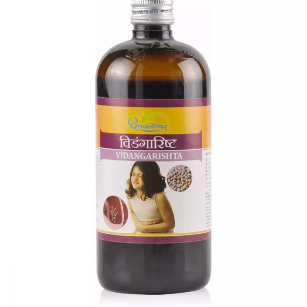 Dhootapapeshwar Vidangarishta 450ml for digestive health, skin inflammations, abdominal bloating