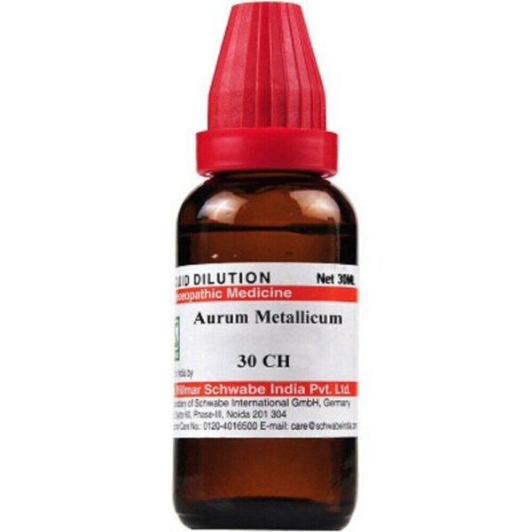Dr Willmar Schwabe India Homoeopathic Aurum Metallicum Dilution 30ml for liver care high blood pressure