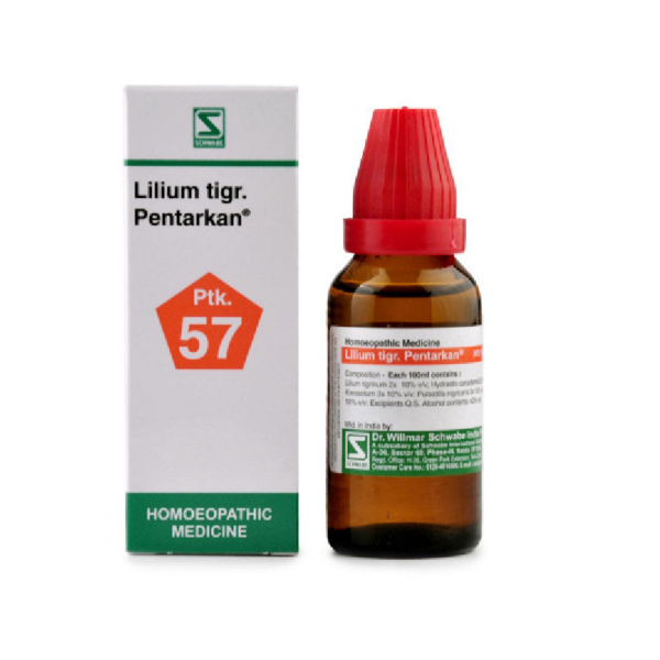 Dr Willmar Schwabe India Homoeopathic Lilium Tigrinum Pentarkan (30ml) (Ptk. 57) for female care headache