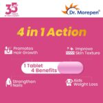 Dr. Morepen Biotin+ Tablet 60 Tablets For Healthy Hair, Skin & Nails, Weight management - Image 5