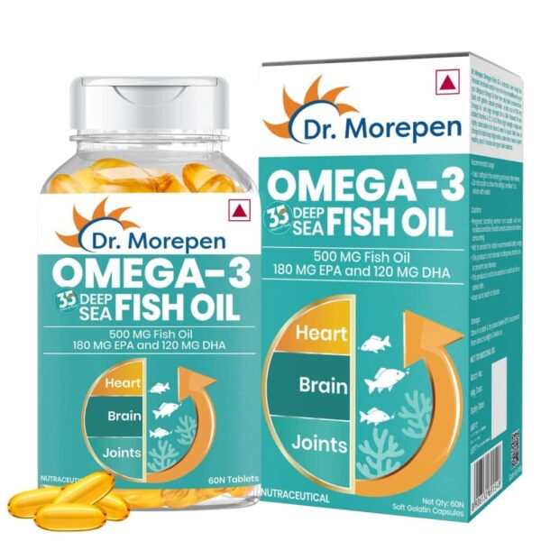 Dr. Morepen Omega 3 Deep Sea Fish Oil 60 Softgels For age-related vision loss, inflammation in the joints