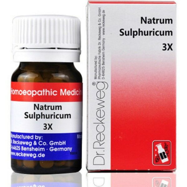 Dr. Reckeweg Biochemic Natrum Sulphuricum (20gm) for Cough Itching Asthma Headache Migraine