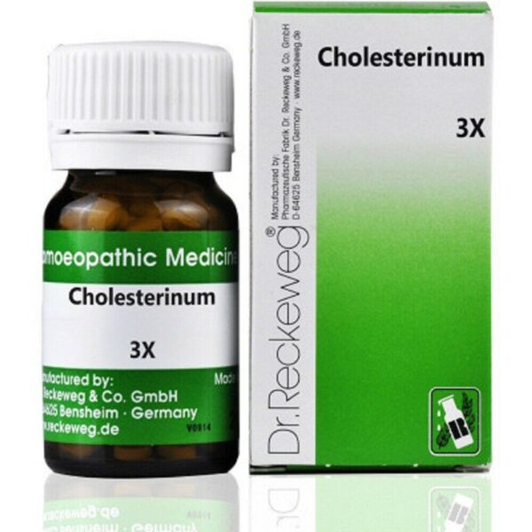 Dr Reckeweg Cholesterinum 3X Trituration 20gm for high cholesterol relieves pain vomiting nausea