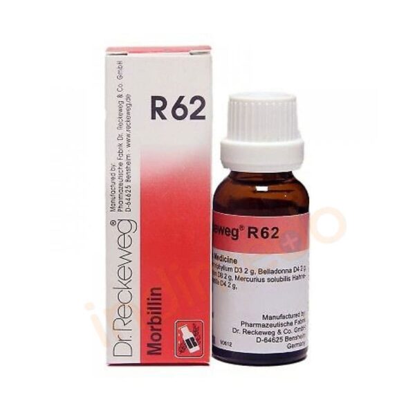Dr. Reckeweg R62 Morbilin - Intiammation of mucous membranes - 22ml for burning pain inflammation