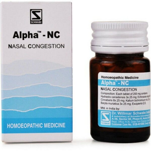 Dr. Willmar Schwabe Alpha NC (Nasal Congestion) (20g) Tablets for Headache Migraine asthma