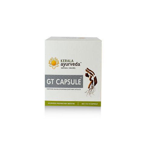 Kerala Ayurveda GT Capsule for Osteoarthritis 100 Nos for rheumatic diseases, non-healing ulcers, and skin diseases