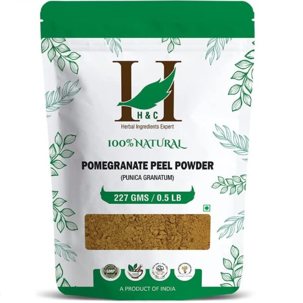 H&C 100% Natural Pomegranate Peel Powder (Punica grantum) - 227 g For Fine Skin, shrinking pores