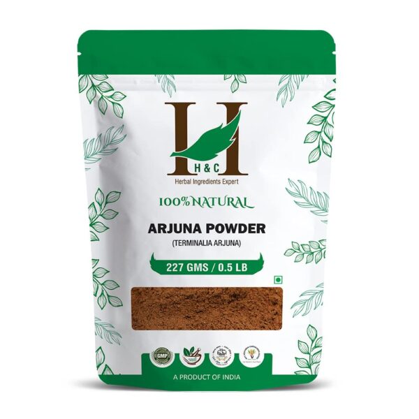 H&C Herbal Ingredients Arjuna Chhal/Bark Powder - 227g For circulatory system, healthy blood pressure