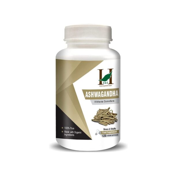 H&C Herbal Ingredients Expert Ashwagandha 120 Capsules (450mg Each) | Dietary Supplements for General Wellness
