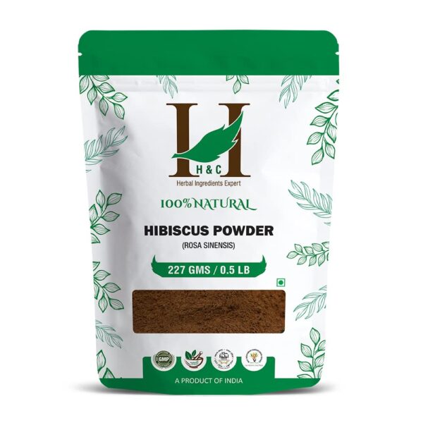 H&C Herbal Ingredients Expert 100% Natural Hibiscus Powder - 227g for For Face Pack & Hair Growth