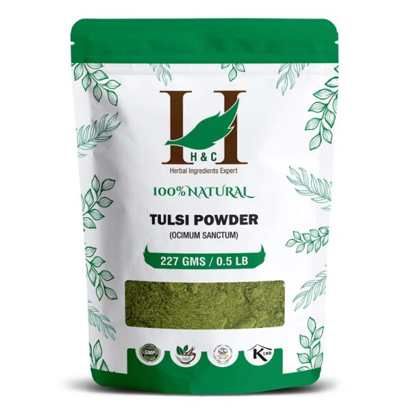 H&C Herbal Ingredients Tulsi Leaf/Leaves/Ocimum Sanctum/Holy Basil Powder For Health, Skin & Hair