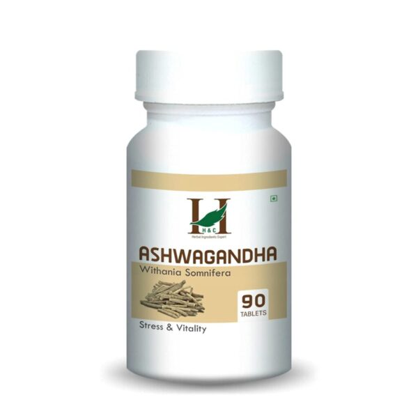 H&C Herbal Ingredients Expert Ashwagandha/Withania Somnifera Tablets 350 mg (90 Tablets) | For Stress Relief