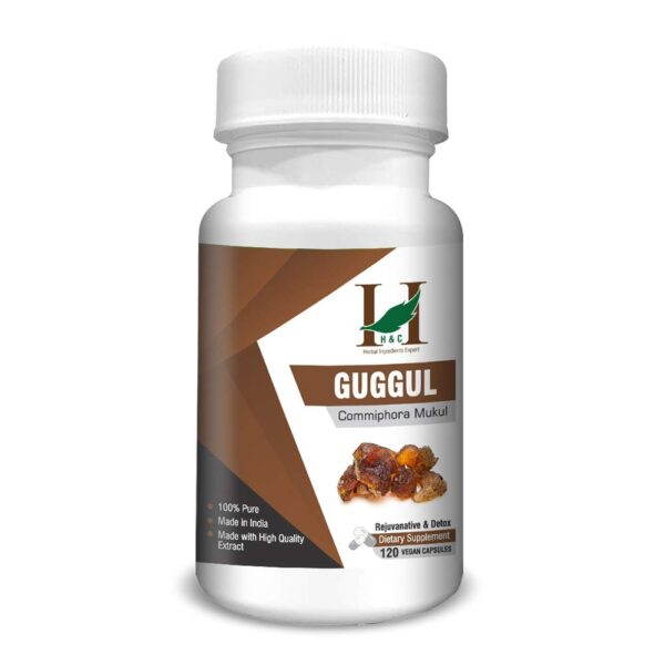 H&C Herbal Ingredients Guggul Capsules (120 Capsules)- For cholesterol levels, immunity, joint pain