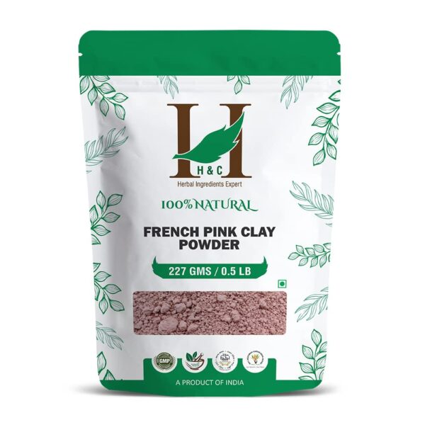 H&C Herbal Ingredients Expert Natural French Pink Clay Powder 227gm For Cleanse And Detoxify Your Skin