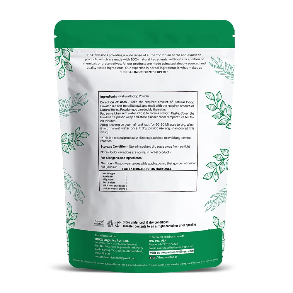 HC-Herbal-Ingredients-Expert-Natural-Indigo-Powder-2.jpg H&C Herbal Ingredients Expert Natural Indigo Powder (Indigofera Tinctoria) for Hair, 227g - Black - Image 2