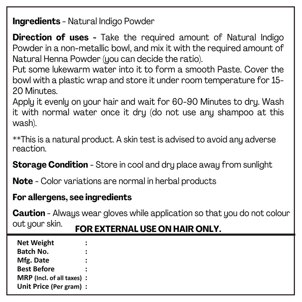 HC-Herbal-Ingredients-Expert-Natural-Indigo-Powder-3.jpg H&C Herbal Ingredients Expert Natural Indigo Powder (Indigofera Tinctoria) for Hair, 227g - Black - Image 3
