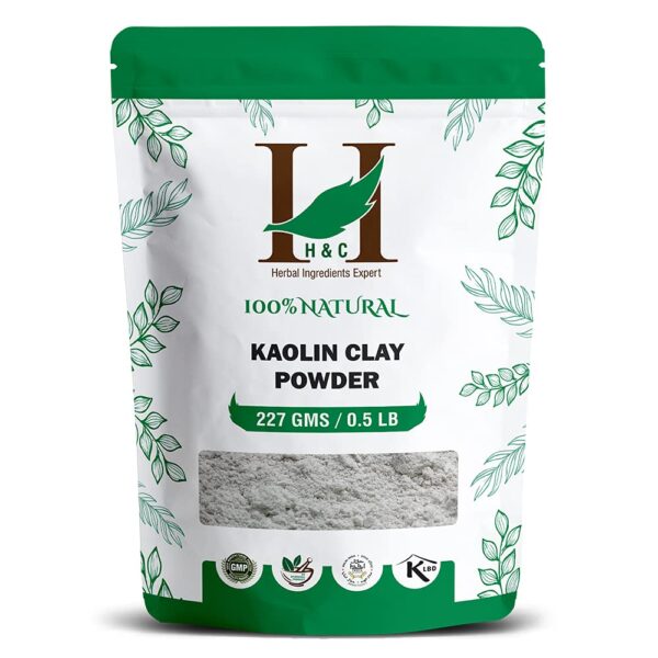 H&C Herbal Ingredients Expert Natural Kaolin Clay Powder 227gm For Acne, Blackheads Skin Face Mask