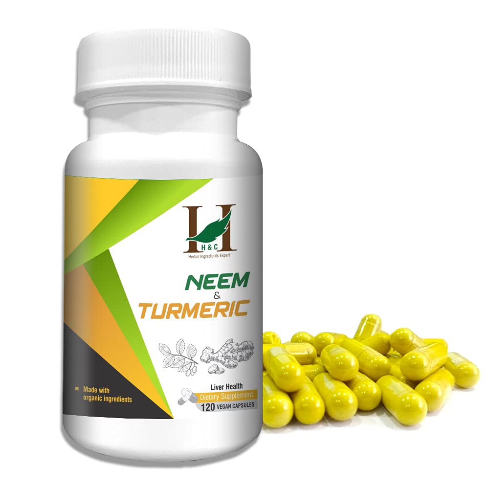 HC-Herbal-Ingredients-Expert-Neem-Turmeric-Powder-in-Veg-Capsules-1.jpg H&C Herbal Ingredients Expert Neem & Turmeric Powder in Veg Capsules 120 (450 mg) For Energy Levels - Image 2