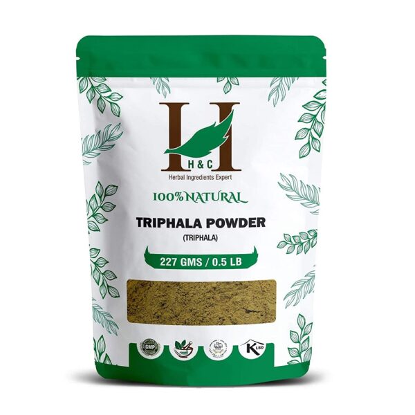 H&C Herbal Ingredients Triphala (Amla : Bibhitaki : Haritaki) Churna Powder 227g For Gastro Intestinal Health Wellness