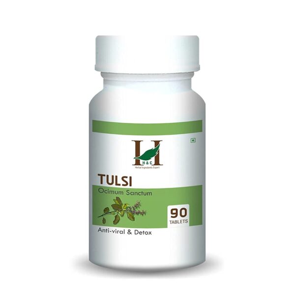 H&C Herbal Ingredients Tulsi 90 Tablets(350 mg) | Anti-Viral and For Detox Wellness, Respiratory Health, Immune System