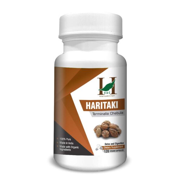 H&C Herbal Ingredients Haritaki Capsules (120 Capsules) For Absorption, healthier skin and hair, boost in energy