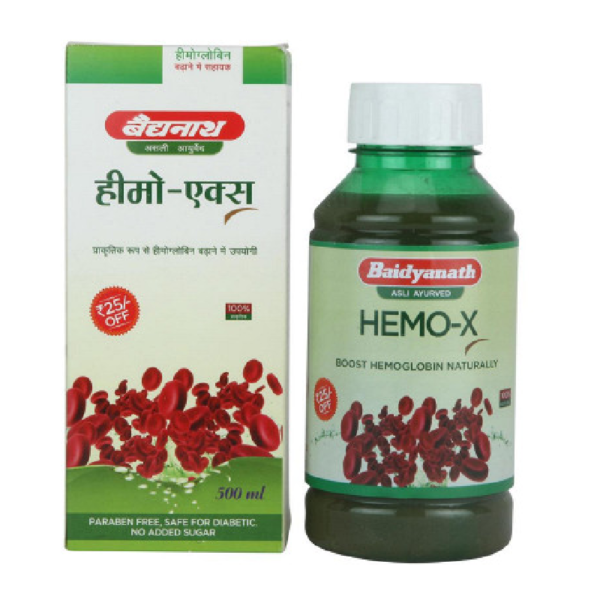 Baidyanath Hemo-X Juice (500ml) for Dizziness, Headache, Weakness, Breathlessness
