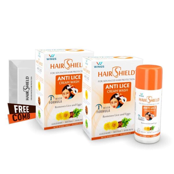 Hairshield Anti Lice Cream Wash Free Head Lice Comb With Every Pack (30 Ml X Pack Of 2 = 60 Ml)