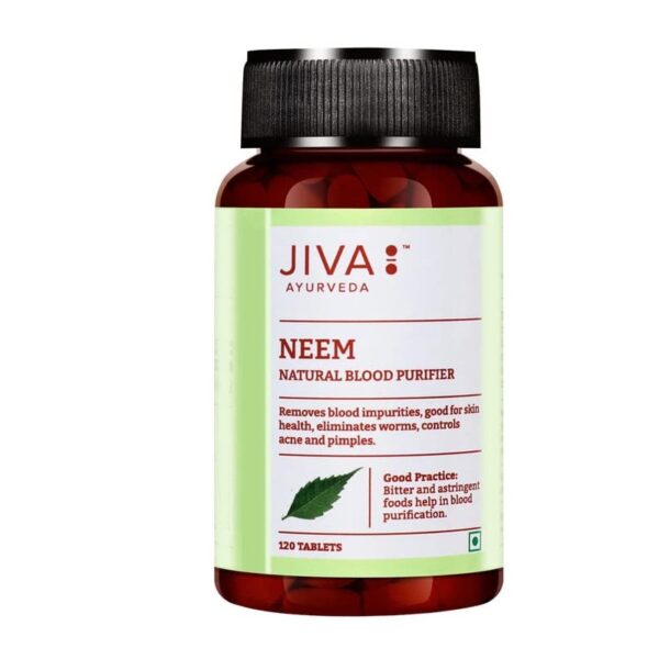 Jiva Ayurveda Neem (120 Tablets) For purifying blood, skin infections, functioning of circulatory, digestive, respiratory and urinary systems